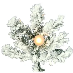 Pre-Lit Christmas Trees*Mercury Row Oakman 9' H Extra Full White/Green Artificial Spruce Christmas Tree With 950 Incandescent Lights