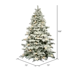 Pre-Lit Christmas Trees*Mercury Row Oakman 9' H Extra Full White/Green Artificial Spruce Christmas Tree With 950 Incandescent Lights