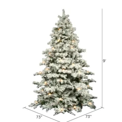 Pre-Lit Christmas Trees*Mercury Row Oakman 9' H Extra Full White/Green Artificial Spruce Christmas Tree With 950 Incandescent Lights