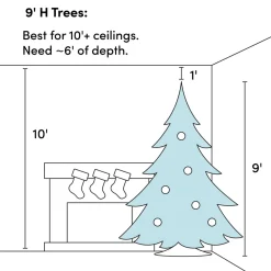 Pre-Lit Christmas Trees*Mercury Row Oakman 9' H Extra Full White/Green Artificial Spruce Christmas Tree With 950 Incandescent Lights