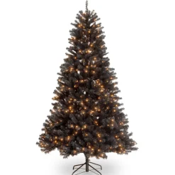 Pre-Lit Christmas Trees*The Twillery Co. Offutt 7' Black Spruce Artificial Halloween Tree With 500 Lights
