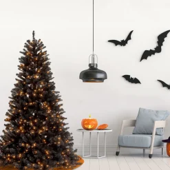 Pre-Lit Christmas Trees*The Twillery Co. Offutt 7' Black Spruce Artificial Halloween Tree With 500 Lights