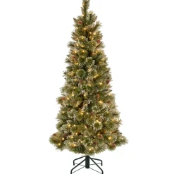 Pre-Lit Christmas Trees*The Holiday Aisle Ogema 5' Green Pine Artificial Christmas Tree With 150 Clear/White Lights