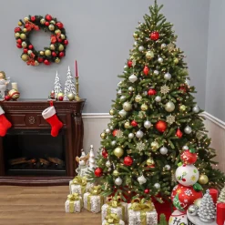 Pre-Lit Christmas Trees*Steelside Omnia Green Realistic Fir Christmas Tree With Led Lights