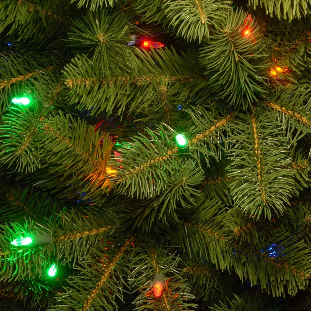 Pre-Lit Christmas Trees*Mercury Row Omusa 6.5' Slender Green Realistic Artificial Fir Christmas Tree With 300 Led Color Changing/Combination Lights