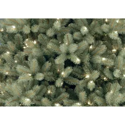 Pre-Lit Christmas Trees*Mercury Row Omusa Blue Fir Christmas Tree With Clear/White Lights