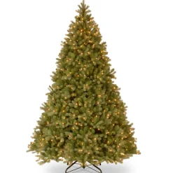 Pre-Lit Christmas Trees*Mercury Row Omusa Lighted Artificial Fir Christmas Tree - Stand Included
