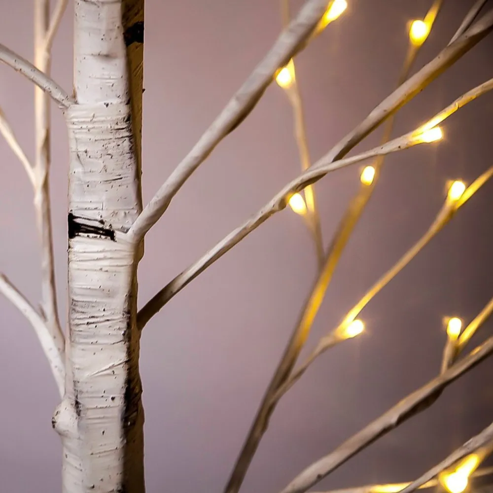 Pre-Lit Christmas Trees*The Holiday Aisle Patch Magic Led 7' White Birch Artificial Christmas Tree With 160 Clear/White Lights