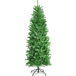 Pre-Lit Christmas Trees*The Holiday Aisle Pencil 6' Green Pine Artificial Christmas Tree With 250 White Lights