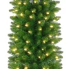 Pre-Lit Christmas Trees*The Holiday Aisle Pencil Green Fir Artificial Christmas Tree With 192 Clear/White Lights