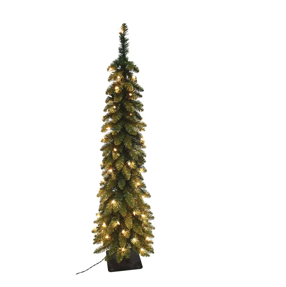 Pre-Lit Christmas Trees*The Holiday Aisle Pencil Slim 6' Green Fir Artificial Christmas Tree With 150 Ul Warm White Lights
