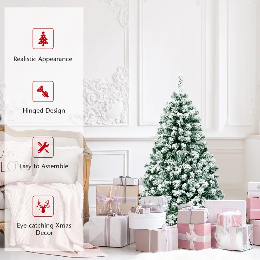 Pre-Lit Christmas Trees*The Holiday Aisle Pre-Lit 4.5' Green/White Pine Artificial Christmas Tree With 200 Clear/White Lights