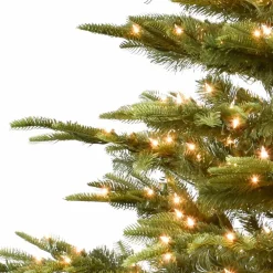 Pre-Lit Christmas Trees*Steelside Pre-Lit Aspen Green Fir Artificial Christmas Tree With Clear/White Lights