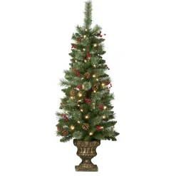 Pre-Lit Christmas Trees*Three Posts Pre-Lit Carolina 4' Green Spruce Artificial Christmas Tree With 80 Lighting Color