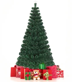 Pre-Lit Christmas Trees*The Holiday Aisle Pre-Lit Fiber Optic Top Star 6' Green Pine Artificial Christmas Tree With 230 Multi-Color Lights