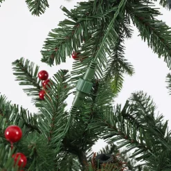 Pre-Lit Christmas Trees*The Holiday Aisle Pre-Lit Porch 5' Green Pine Fir Artificial Christmas Tree With 150 Warm White Lights