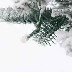 Pre-Lit Christmas Trees*The Holiday Aisle Pre-Lit Porch 3' White/Green Realistic Artificial Fir Christmas Tree With 50 Warm White Lights