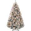 Pre-Lit Christmas Trees*The Holiday Aisle Pre-Lit Snow Flocked Artificial Christmas With Clear/White Lights