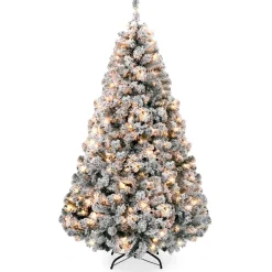 Pre-Lit Christmas Trees*The Holiday Aisle Pre-Lit Snow Flocked Artificial Christmas With Clear/White Lights