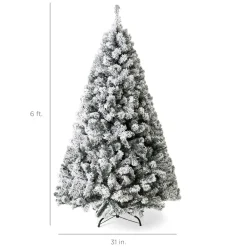 Pre-Lit Christmas Trees*The Holiday Aisle Pre-Lit Snow Flocked Artificial Christmas With Clear/White Lights