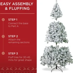 Pre-Lit Christmas Trees*The Holiday Aisle Pre-Lit Snow Flocked Artificial Christmas With Clear/White Lights