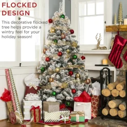 Pre-Lit Christmas Trees*The Holiday Aisle Pre-Lit Snow Flocked Artificial Christmas With Clear/White Lights