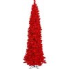 Pre-Lit Christmas Trees*Hashtag Home Red Fir Artificial Christmas Tree With Led Red Lights