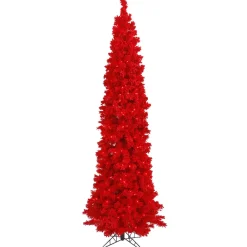Pre-Lit Christmas Trees*Hashtag Home Red Fir Artificial Christmas Tree With Led Red Lights