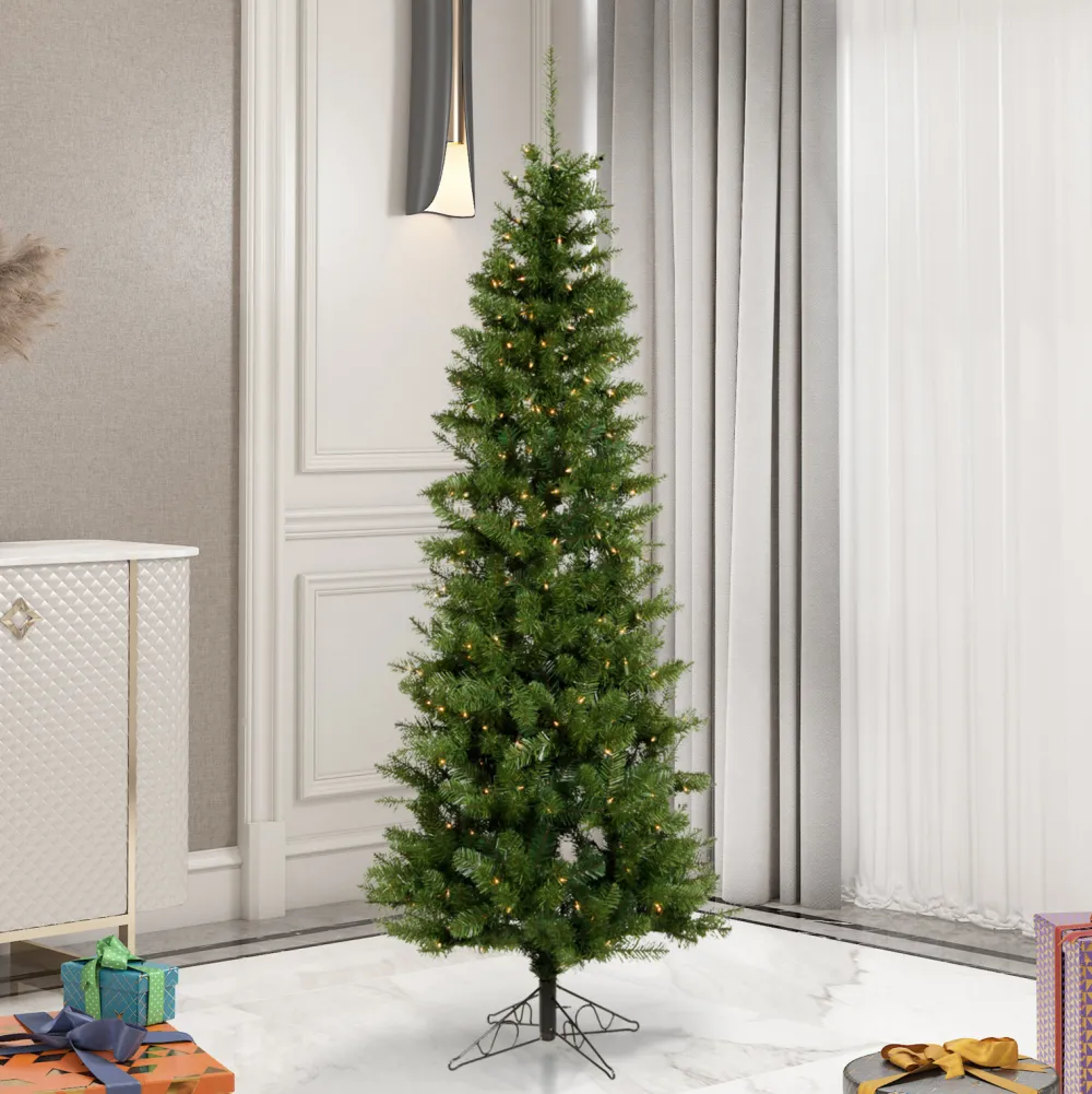 Pre-Lit Christmas Trees*The Holiday Aisle Salem Pencil Pine Artificial Christmas Tree