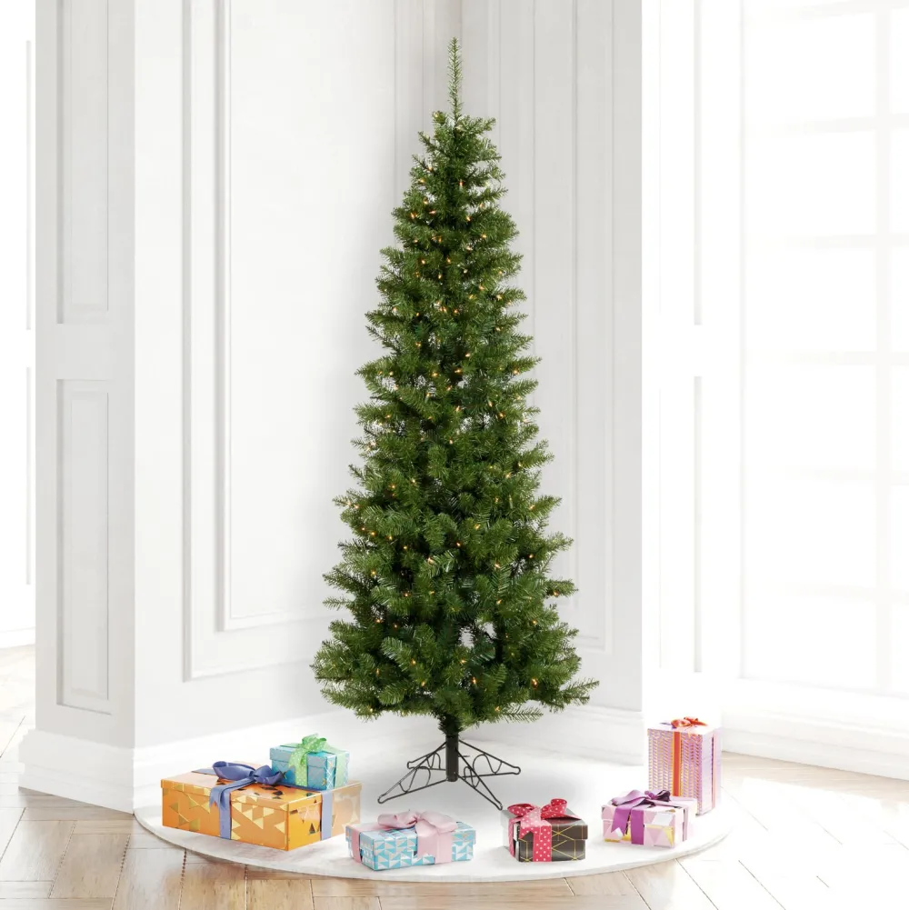 Pre-Lit Christmas Trees*The Holiday Aisle Salem Pencil Pine Artificial Christmas Tree