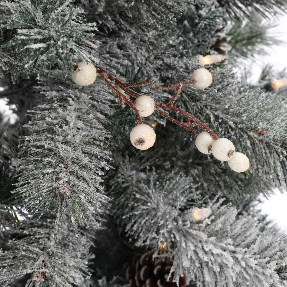 Pre-Lit Christmas Trees*The Holiday Aisle Set Of 2 4Ft Pre-Lit Led Artificial Flocked Pine Christmas Tree With Pine Cones And Urn Pot