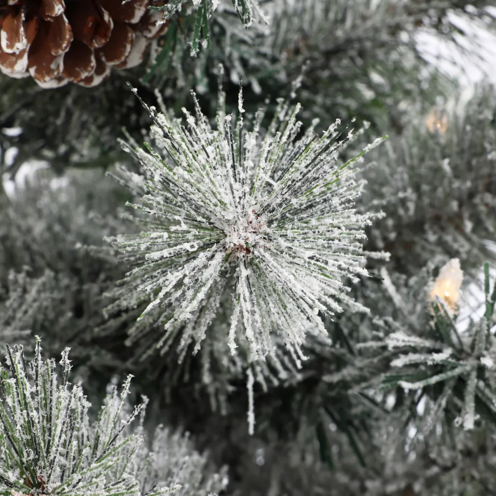 Pre-Lit Christmas Trees*The Holiday Aisle Set Of 2 4Ft Pre-Lit Led Artificial Flocked Pine Christmas Tree With Pine Cones And Urn Pot