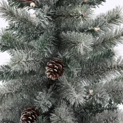 Pre-Lit Christmas Trees*The Holiday Aisle Set Of 2 4Ft Pre-Lit Led Artificial Flocked Pine Christmas Tree With Pine Cones And Urn Pot