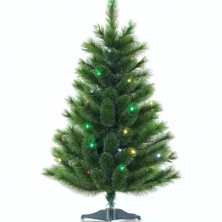 Pre-Lit Christmas Trees*The Holiday Aisle Siberian Green Spruce Artificial Christmas Tree With Colored & Clear Lights