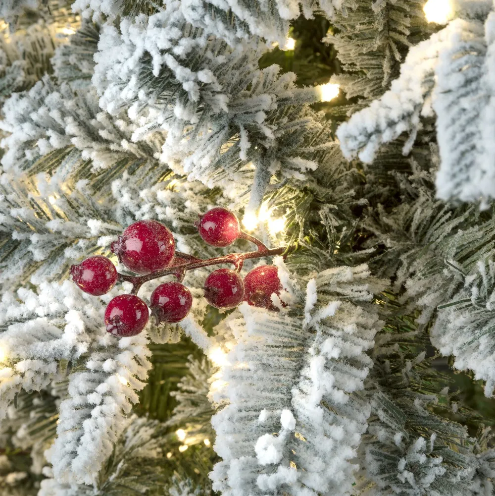 Pre-Lit Christmas Trees*The Holiday Aisle Slender Flocked Realistic Fir Frosted Christmas Tree Led