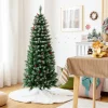 Pre-Lit Christmas Trees*Hashtag Home Slender Green Artificial Pvc Cashmere Christmas Tree With Led