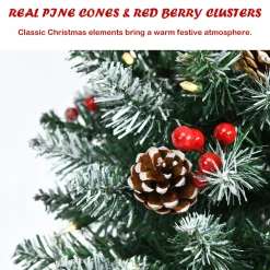 Pre-Lit Christmas Trees*Hashtag Home Slender Green Artificial Pvc Cashmere Christmas Tree With Led