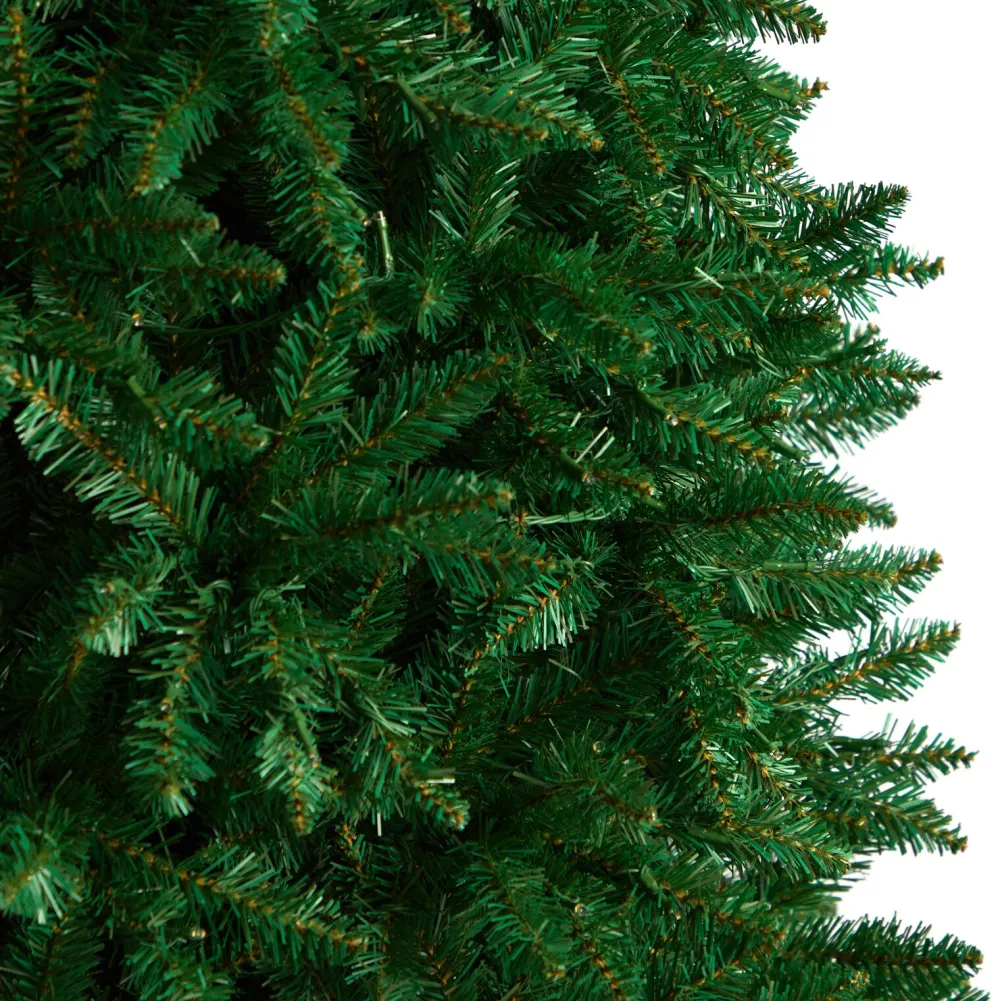 Pre-Lit Christmas Trees*The Holiday Aisle Slender Green Artificial Pine Feather Christmas Tree With Led Lights