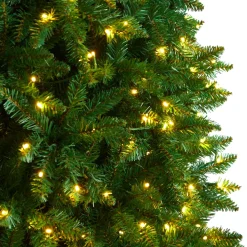Pre-Lit Christmas Trees*The Holiday Aisle Slender Green Artificial Pine Feather Christmas Tree With Led Lights