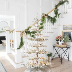 Pre-Lit Christmas Trees*The Holiday Aisle Slender Green Most Realistic Spruce Christmas Tree With Led Lights