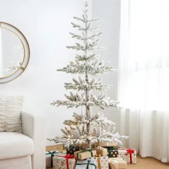 Pre-Lit Christmas Trees*The Holiday Aisle Slender Green Most Realistic Spruce Christmas Tree With Led Lights