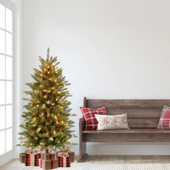 Pre-Lit Christmas Trees*Andover Mills Slender Green Realistic Artificial Fir Christmas Tree