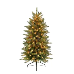 Pre-Lit Christmas Trees*Andover Mills Slender Green Realistic Artificial Fir Christmas Tree