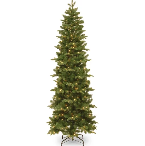Pre-Lit Christmas Trees*The Holiday Aisle Slender Green Realistic Artificial Fir Christmas Tree With Clear Lights