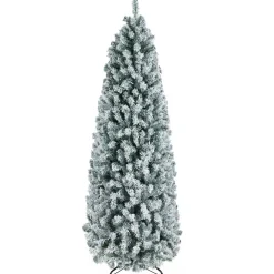Pre-Lit Christmas Trees*The Holiday Aisle Slender Green Spruce Flocked/Frosted Christmas Tree With 250 Lights Led Lights