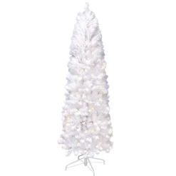 Pre-Lit Christmas Trees*The Holiday Aisle Slender White Fir Christmas Tree With Lights