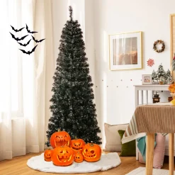 Pre-Lit Christmas Trees*The Holiday Aisle Slendert Black Realistic Artificial Pvc Cashmere Christmas Tree