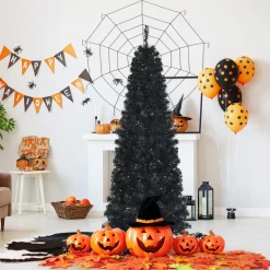 Pre-Lit Christmas Trees*The Holiday Aisle Slendert Black Realistic Artificial Pvc Cashmere Christmas Tree