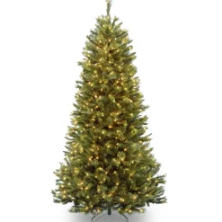 Pre-Lit Christmas Trees*The Holiday Aisle Slim 7.5' Green Pine Artificial Christmas Tree With 600 Clear Lights