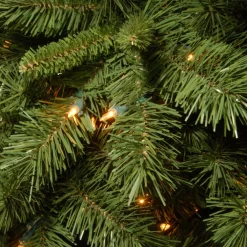 Pre-Lit Christmas Trees*The Holiday Aisle Slim Hinged 7.5' Green Pine Artificial Christmas Tree With 450 Colored & Clear Lights